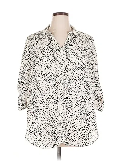 Pre-owned Torrid 3/4 Sleeve Blouse In White