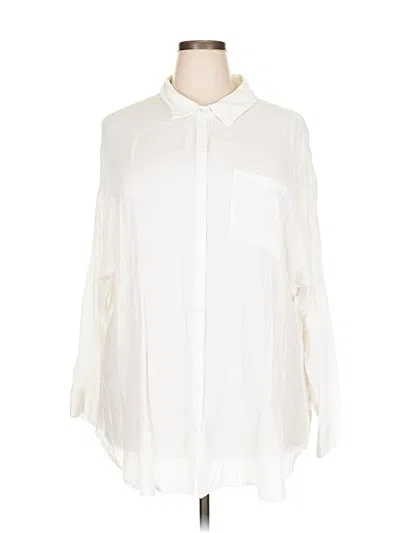 Pre-owned Torrid 3/4 Sleeve Blouse In White