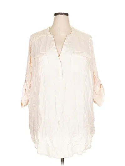 Pre-owned Torrid 3/4 Sleeve Blouse In White