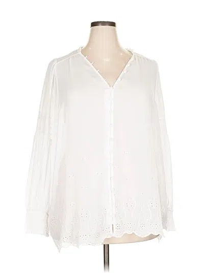 Pre-owned Torrid 3/4 Sleeve Blouse In White