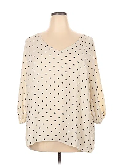 Pre-owned Torrid 3/4 Sleeve Blouse In White