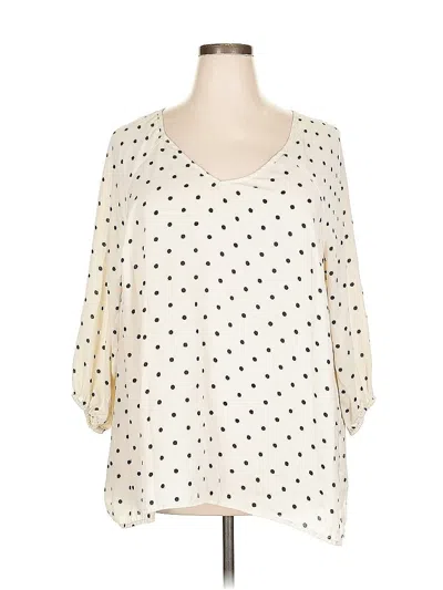 Pre-owned Torrid 3/4 Sleeve Blouse In White