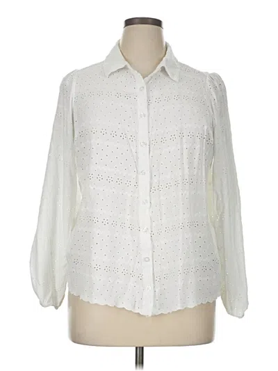 Pre-owned Torrid 3/4 Sleeve Blouse In White