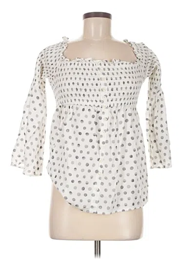 Pre-owned Torrid 3/4 Sleeve Blouse In White