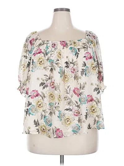 Pre-owned Torrid 3/4 Sleeve Blouse In White