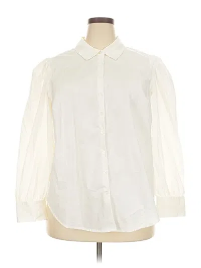 Pre-owned Torrid 3/4 Sleeve Blouse In White