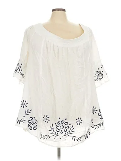 Pre-owned Torrid 3/4 Sleeve Blouse In White