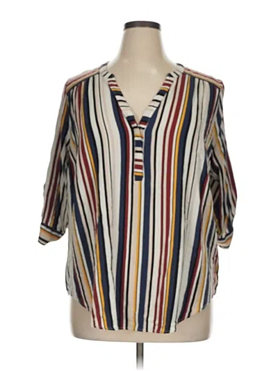 Pre-owned Torrid 3/4 Sleeve Blouse In White