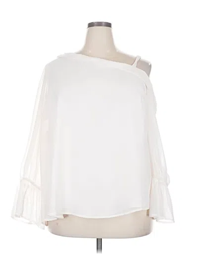 Pre-owned Torrid 3/4 Sleeve Blouse In White