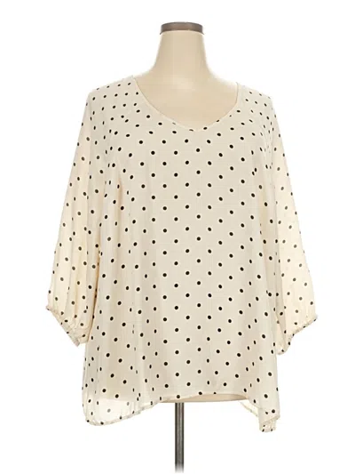 Pre-owned Torrid 3/4 Sleeve Blouse In White