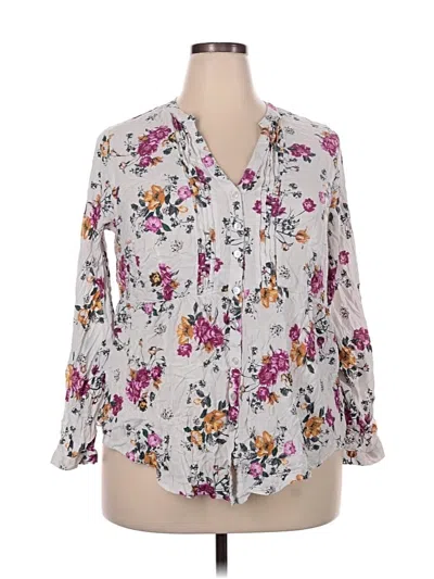 Pre-owned Torrid 3/4 Sleeve Blouse In White