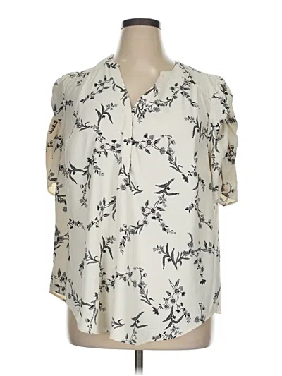Pre-owned Torrid 3/4 Sleeve Blouse In White