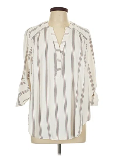 Pre-owned Torrid 3/4 Sleeve Blouse In White