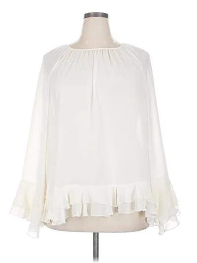 Pre-owned Torrid 3/4 Sleeve Blouse In White