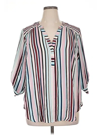 Pre-owned Torrid 3/4 Sleeve Blouse In White