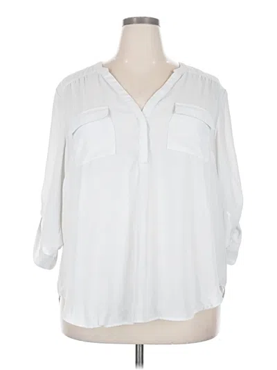 Pre-owned Torrid 3/4 Sleeve Blouse In White