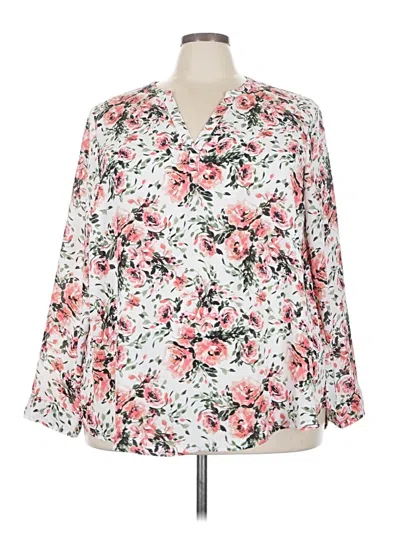 Pre-owned Torrid 3/4 Sleeve Blouse In White