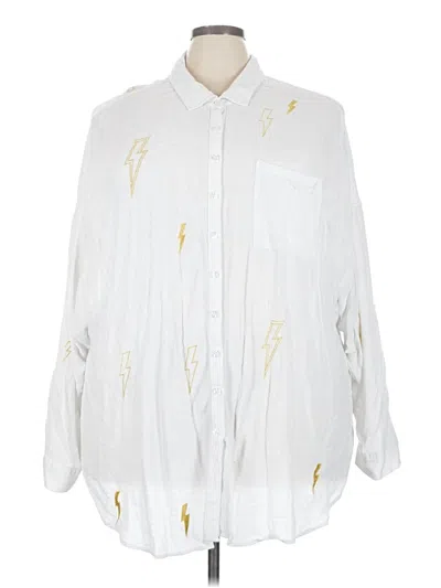 Pre-owned Torrid 3/4 Sleeve Blouse In White