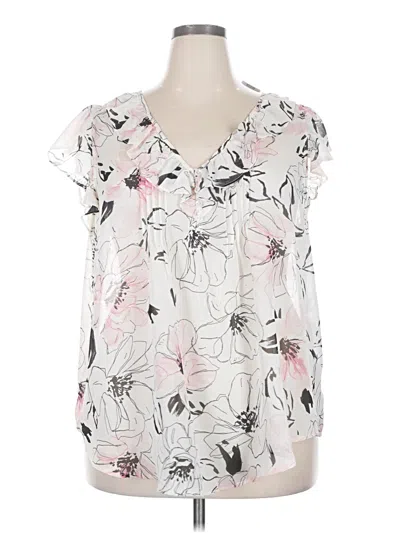 Pre-owned Torrid 3/4 Sleeve Blouse In White