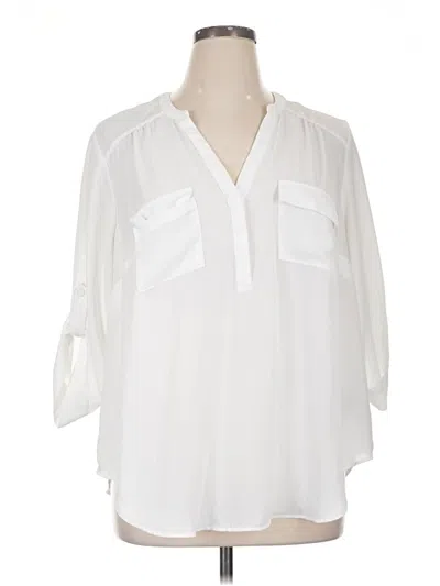 Pre-owned Torrid 3/4 Sleeve Blouse In White