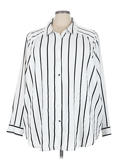 Pre-owned Torrid 3/4 Sleeve Blouse In White