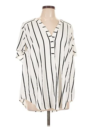 Pre-owned Torrid 3/4 Sleeve Blouse In White