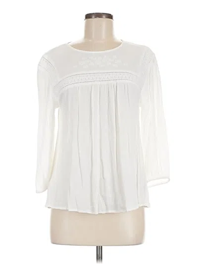 Pre-owned Torrid 3/4 Sleeve Blouse In White