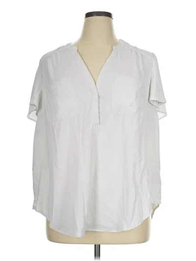 Pre-owned Torrid 3/4 Sleeve Blouse In White
