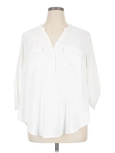 Pre-owned Torrid 3/4 Sleeve Blouse In White