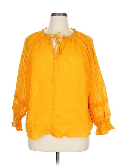 Pre-owned Torrid 3/4 Sleeve Blouse In Yellow
