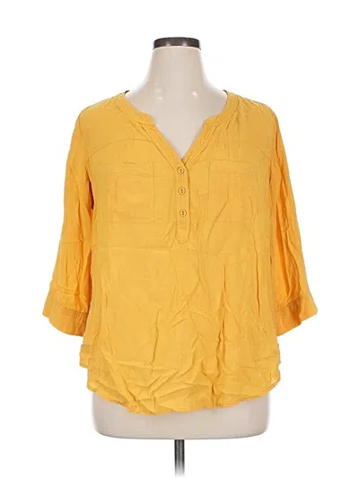 Pre-owned Torrid 3/4 Sleeve Blouse In Yellow