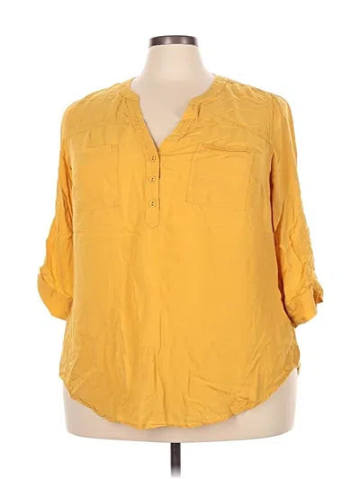 Pre-owned Torrid 3/4 Sleeve Blouse In Yellow