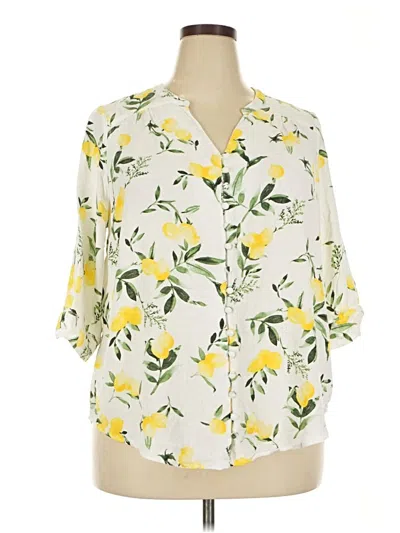 Pre-owned Torrid 3/4 Sleeve Blouse In Yellow