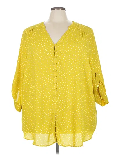Pre-owned Torrid 3/4 Sleeve Blouse In Yellow