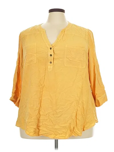 Pre-owned Torrid 3/4 Sleeve Blouse In Yellow