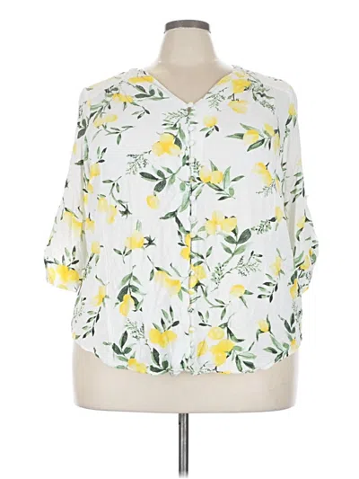 Pre-owned Torrid 3/4 Sleeve Blouse In Yellow
