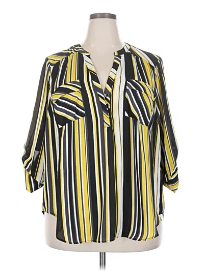 Pre-owned Torrid 3/4 Sleeve Blouse In Yellow