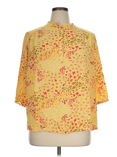 Pre-owned Torrid 3/4 Sleeve Blouse In Yellow