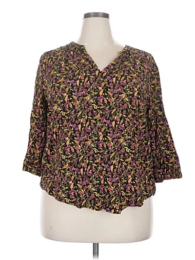 Pre-owned Torrid 3/4 Sleeve Blouse In Yellow