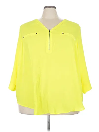 Pre-owned Torrid 3/4 Sleeve Blouse In Yellow