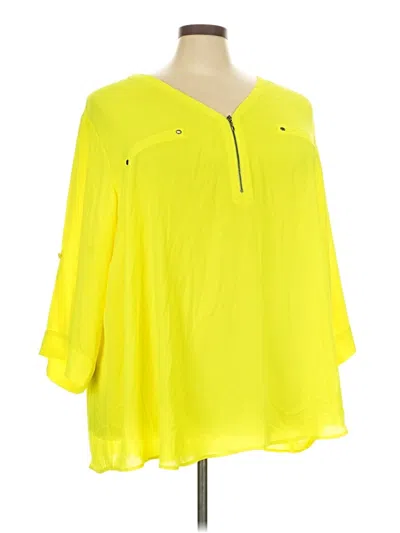 Pre-owned Torrid 3/4 Sleeve Blouse In Yellow