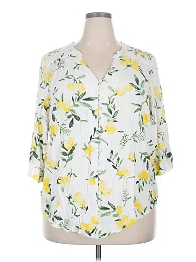 Pre-owned Torrid 3/4 Sleeve Blouse In Yellow