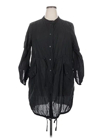 Pre-owned Torrid 3/4 Sleeve Button Down Shirt In Black