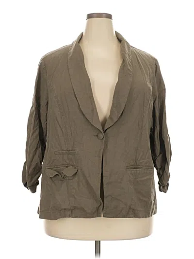 Pre-owned Torrid 3/4 Sleeve Button Down Shirt In Gray