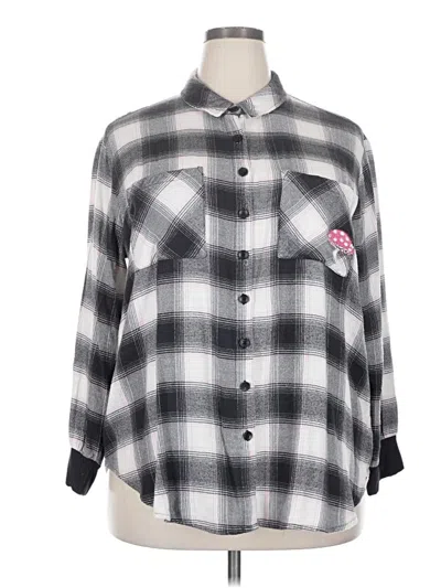 Pre-owned Torrid 3/4 Sleeve Button Down Shirt In Gray