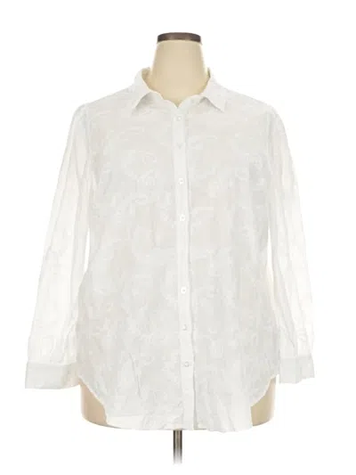 Pre-owned Torrid 3/4 Sleeve Button Down Shirt In Ivory