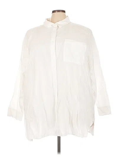 Torrid 3/4 Sleeve Button Down Shirt In Ivory