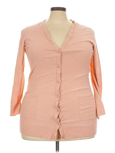 Pre-owned Torrid 3/4 Sleeve Button Down Shirt In Pink