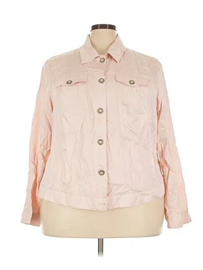 Pre-owned Torrid 3/4 Sleeve Button Down Shirt In Pink