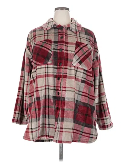 Pre-owned Torrid 3/4 Sleeve Button Down Shirt In Red
